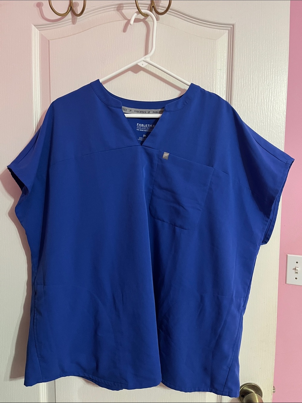 Fabletics Royal Blue V-neck Scrub top 2X